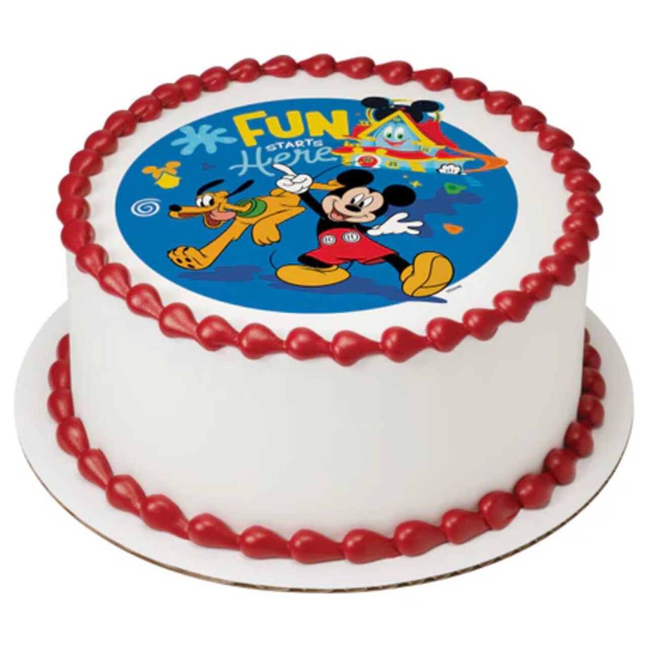 Disney Mickey Mouse Funhouse Fun Starts Here! Edible Cake Image PhotoCake